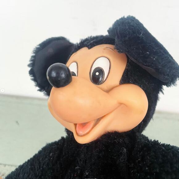 Vintage Mickey Mouse Plush Stuffed Doll Rubber Face Hands Feet Knickerbocker Tag - Picture 8 of 8